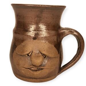 Prince Edward Island Red Clay Art Pottery Ugly Face Mug MINT Condition